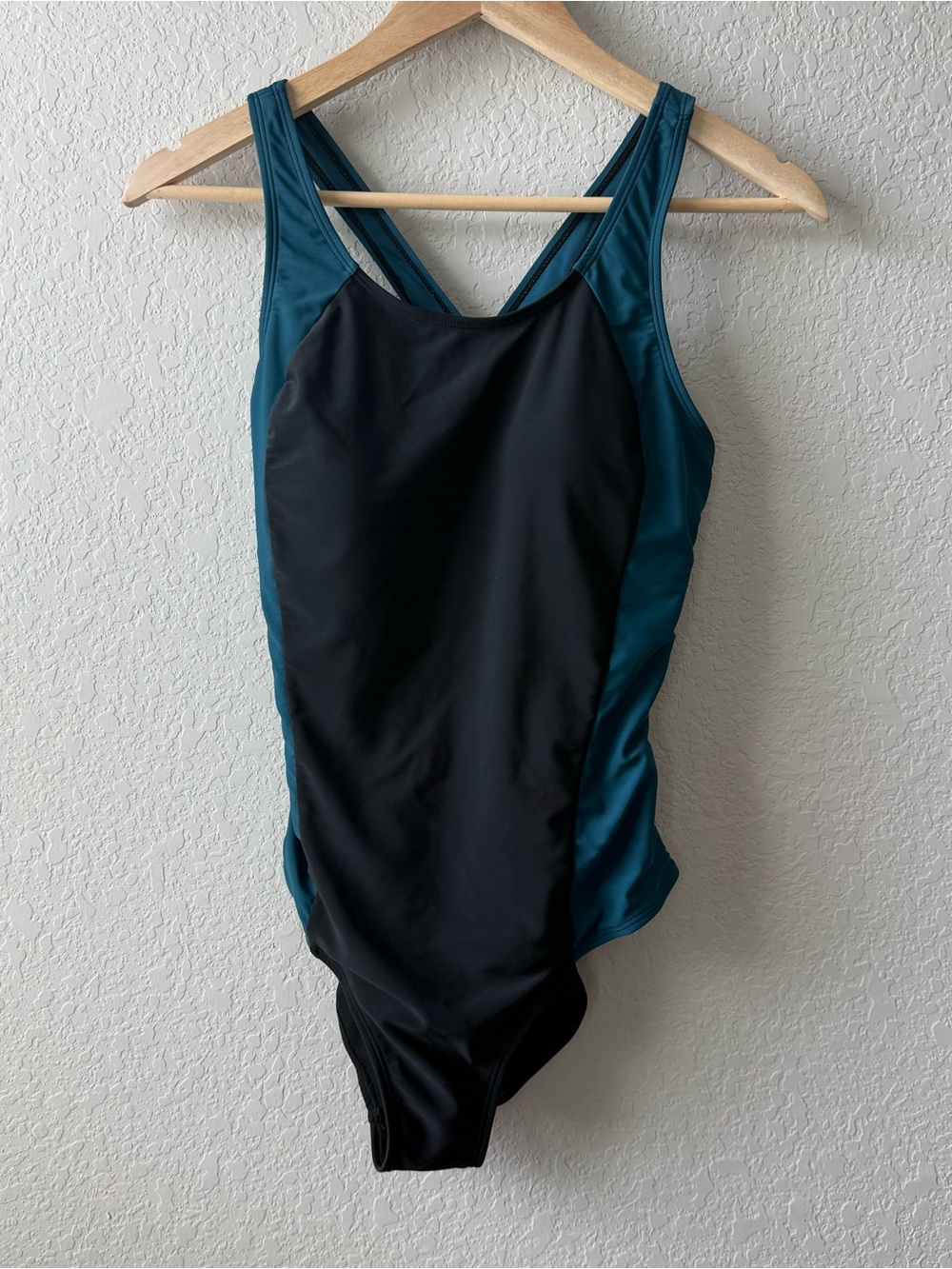 Women’s Teal and Black One-Piece Swimsuit